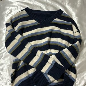 Striped blue,white&brown Sweater, Oversized, Size us S